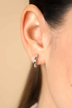 APRIL oorringen 13mm zilver met geboortesteen diamant wit zirconia