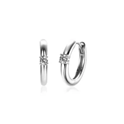 APRIL oorringen 13mm zilver met geboortesteen diamant wit zirconia