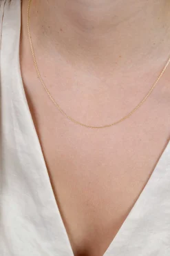 45cm ZINZI Gold 14 krt anker ketting 0,9mm breed, ideaal om je hanger aan te bevestigen ZGLA45-09