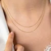 42cm ZINZI Gold 14 krt gourmet ketting 0,8mm breed, ideaal om je hanger aan te bevestigen ZGLG42-08