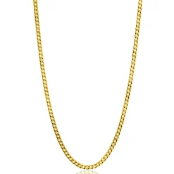 42cm ZINZI Gold 14 krt gourmet ketting 1mm breed, ideaal om je hanger aan te bevestigen ZGLG42-1