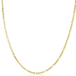 90cm ZINZI gold plated zilveren figaro ketting ZILC-F90G