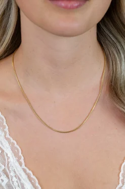 45cm Zinzi goldplated zilveren slangen collier 1,5mm breed ZISL15-45G
