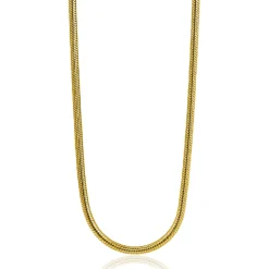 45cm Zinzi goldplated zilveren slangen collier 1,5mm breed ZISL15-45G