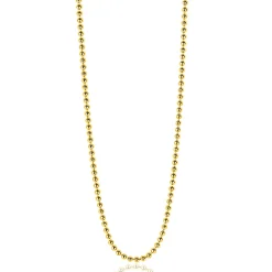 70cm ZINZI zilveren bolletjes ketting gold plated. 0,9mm breed ZILC-B70G