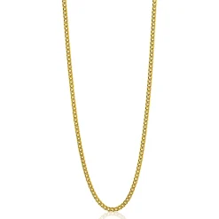 42cm ZINZI zilveren gourmet ketting gold plated. ZILC-G42G