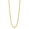 60cm ZINZI zilveren jasseron ketting geel verguld ZILC-J60G