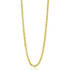 45cm ZINZI zilveren jasseron ketting geel verguld ZILC-J45G