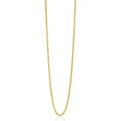 45cm ZINZI zilveren jasseron ketting geel verguld ZILC-J45G