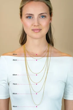 45 cm ZINZI zilveren palmier ketting geel verguld ZILC-P45G