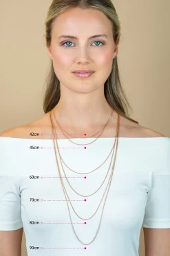45 cm ZINZI zilveren palmier ketting rosé verguld ZILC-P45R