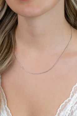 45cm Zinzi zilveren slangen collier 1mm breed ZISL45