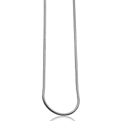 45cm Zinzi zilveren slangen collier 1mm breed ZISL45