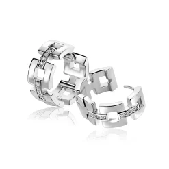 18mm Mart Visser by ZINZI zilveren oorringen met vierkante schakels en luxe scharniersluiting witte zirkonia's MVCR27