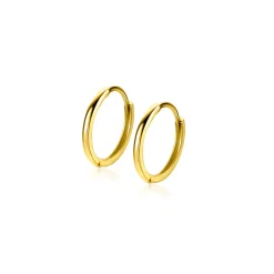 12mm ZINZI Gold 14 karaat gouden oorringen met luxe scharniersluiting 10 x 1,2mm ZGO524