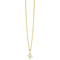 13mm ZINZI Gold 14 krt gouden fantasie hanger met rechthoekige en ronde zirkonia's ZGH511 (zonder collier)