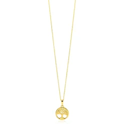 12mm ZINZI Gold 14 krt gouden hanger met levensboom (Tree of Life) ZGH578 (zonder collier)