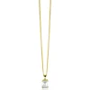 11mm ZINZI Gold 14 krt gouden hanger met rechthoekige witte zirkonia in chatonzetting ZGH509 (zonder collier)