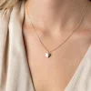 10mm ZINZI Gold 14 krt gouden hanger met trendy glanzend hartje van 10mm ZGH396-10 (zonder collier)