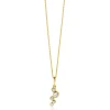 17mm ZINZI Gold 14 krt gouden hanger met ronde zettingen bezet met witte zirkonia's ZGH513 (zonder collier)