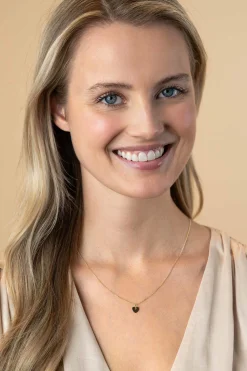 8mm ZINZI Gold 14 krt gouden hanger met trendy glanzend hartje van 8mm ZGH396-8 (zonder collier)