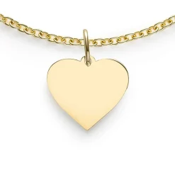 11mm ZINZI Gold 14 krt gouden hanger met glanzend hartje van 11mm ZGH363-11 (zonder collier)
