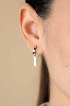 15mm ZINZI Gold 14 krt gouden oorbedels met glad staafje ZGCH479 (zonder oorringen)