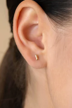 4,5mm ZINZI Gold 14 krt gouden oorknoppen rechthoekige studs ZGO477