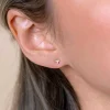 3mm ZINZI Gold 14 krt gouden oorknoppen met drie witte zirconia's in driehoekvorm gezet ZGO412