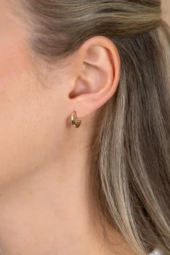 12mm ZINZI Gold 14 krt gouden oorringen met luxe klapsluiting 3mm brede buis ZGO567