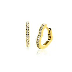 15mm ZINZI Gold 14 krt gouden oorringen in hartvorm, bezet met witte zirconia's en luxe klapsluiting 2mm vierkante buis ZGO574Z