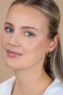 19mm ZINZI Gold 14 krt gouden oorringen met rijzetting witte zirconia's en luxe klapsluiting 2mm vierkante buis ZGO573Z