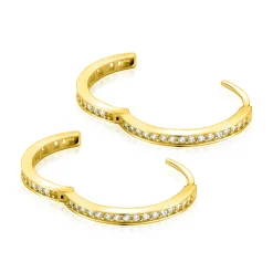 19mm ZINZI Gold 14 krt gouden oorringen met rijzetting witte zirconia's en luxe klapsluiting 2mm vierkante buis ZGO573Z