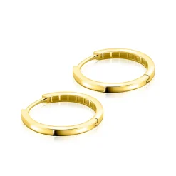 19mm ZINZI Gold 14 krt gouden oorringen met luxe klapsluiting 2mm vierkante buis ZGO573
