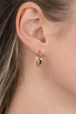 19mm ZINZI Gold 14 krt gouden oorringen met luxe klapsluiting 2mm vierkante buis ZGO573