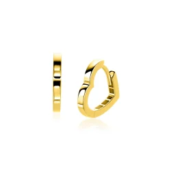 15mm ZINZI Gold 14 krt gouden oorringen in hartvorm met luxe klapsluiting 2mm vierkante buis ZGO574
