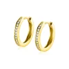 15mm ZINZI Gold 14 krt gouden oorringen, bezet met witte zirconia's met luxe klapsluiting 15mm x 2mm vierkante buis ZGO571Z