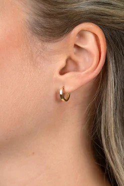 13mm ZINZI Gold 14 krt gouden oorringen met luxe klapsluiting 13mm x 2mm vierkante buis ZGO570