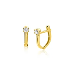 11mm ZINZI Gold 14 krt gouden oorringen ovaal model met witte zirconia en luxe klapsluiting ZGO566