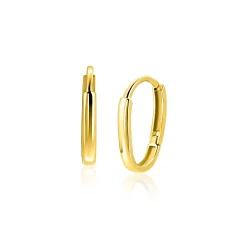 13mm ZINZI Gold 14 krt gouden oorringen ovaal model met luxe klapsluiting 13mm x 1,9mm ZGO565
