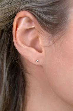 2,5mm ZINZI Gold 14 krt gouden oorstekers met ronde witte zirconia in glad kastje ZGO563