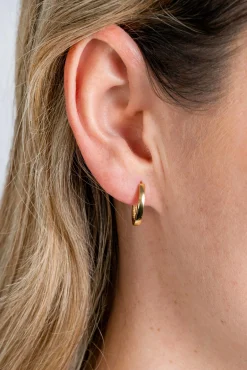 15mm ZINZI Gold 14 krt gouden ovale oorringen met luxe klapsluiting 15mm x 2mm vierkante buis ZGO322