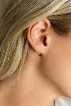10mm ZINZI Gold 14 krt gouden rechthoekige oorringen met luxe klapsluiting 10mm x 2mm vierkante buis ZGO408