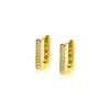13mm ZINZI Gold 14 krt gouden rechthoekige oorringen, bezet met witte zirconia's en luxe klapsluiting 2mm vierkante buis ZGO575Z