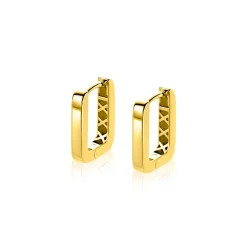 13mm ZINZI Gold 14 krt gouden rechthoekige oorringen met luxe klapsluiting 2mm vierkante buis ZGO575