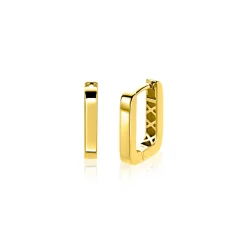 13mm ZINZI Gold 14 krt gouden rechthoekige oorringen met luxe klapsluiting 2mm vierkante buis ZGO575