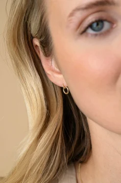 11mm ZINZI Gold 14 krt gouden ronde oorknoppen waarbij de top bezet is met witte zirkonia's  ZGO512