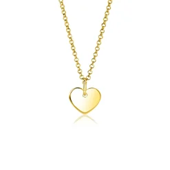 12mm ZINZI gold plated zilveren hanger glad hart voor gravure ZIH2346G12 (zonder collier)
