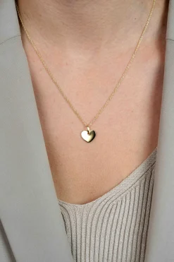 12mm ZINZI gold plated zilveren hanger glad hart voor gravure ZIH2346G12 (zonder collier)