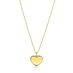 23mm ZINZI gold plated zilveren hanger hart met parelrand voor gravure ZIH2654G (zonder collier)